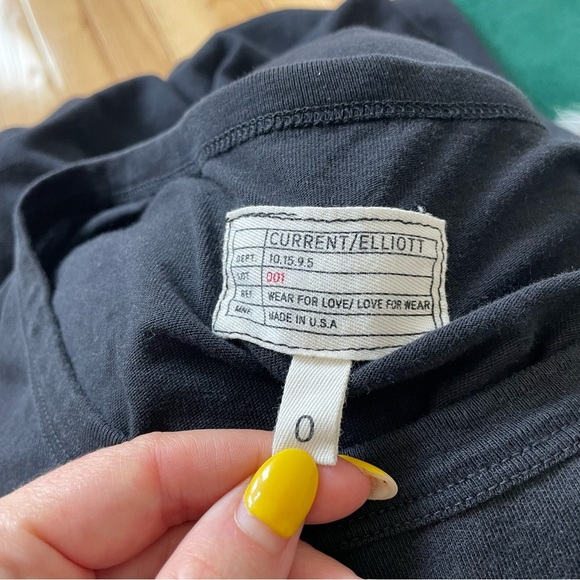 Current Elliott Ruffle Short Sleeve Roadie Washed Black T-Shirt Dress EUC 0/XS - Picture 10 of 12